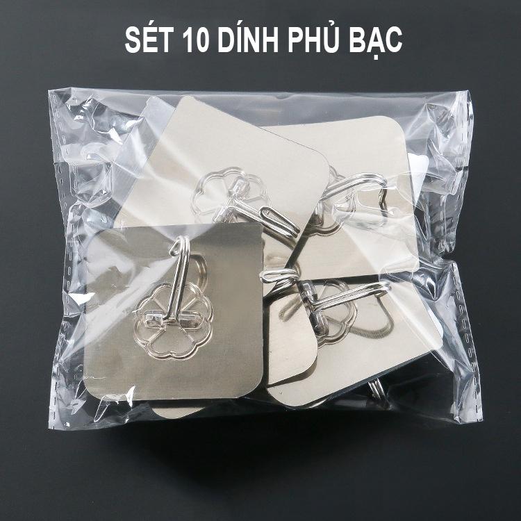 Combo 10 Móc Dính Tường Treo Đồ Phủ Bạc, 3D Siêu Chắc, Ngộ Nghĩnh, Vintage