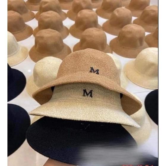 Mũ cói nữ chữ M, Nón nữ rộng vành chữ M kiểu dáng Hàn Quốc.