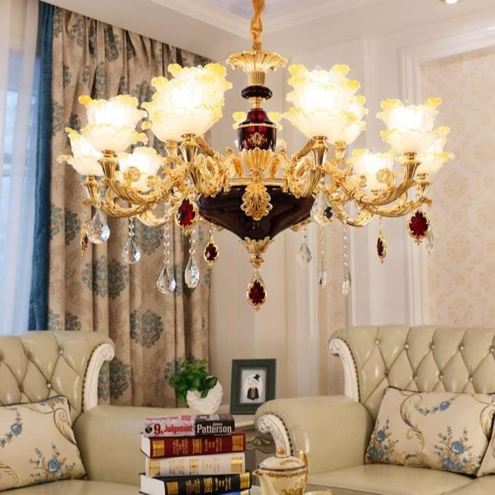 Đèn chùm trang trí nội thất IRELIA phong cách Châu Âu hiện đại loại 6, 8, 15 tay - Tặng kèm bóng LED cao cấp