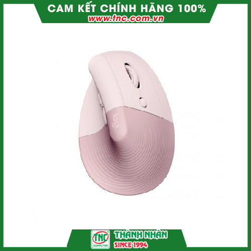 Chuột công thái học không dây Logitech Lift Vertical, màu hồng (910-006481)- Hàng chính hãng