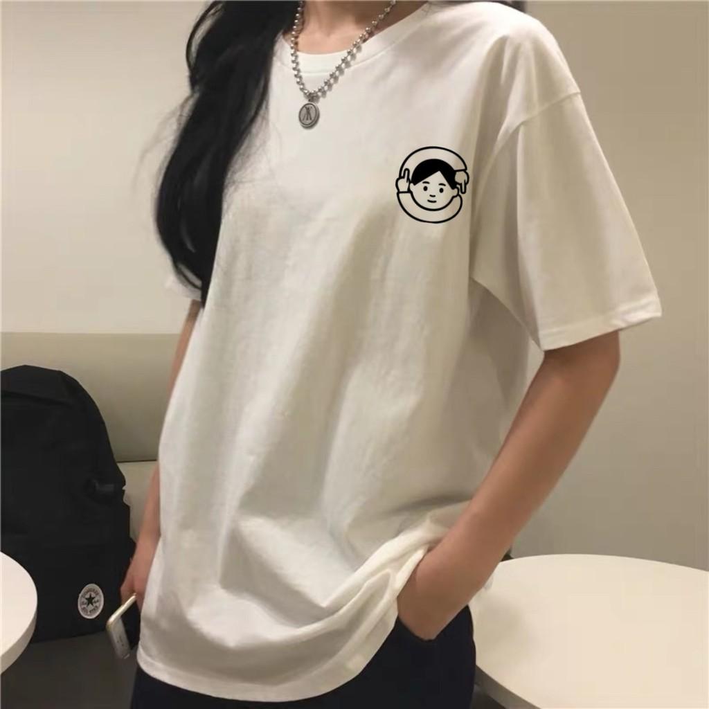 Áo thun tay lỡ Chữ Hàn phông Unisex nam nữ tee oversize form rộng pull Ulzzang Streetwear Hàn Quốc vải mềm