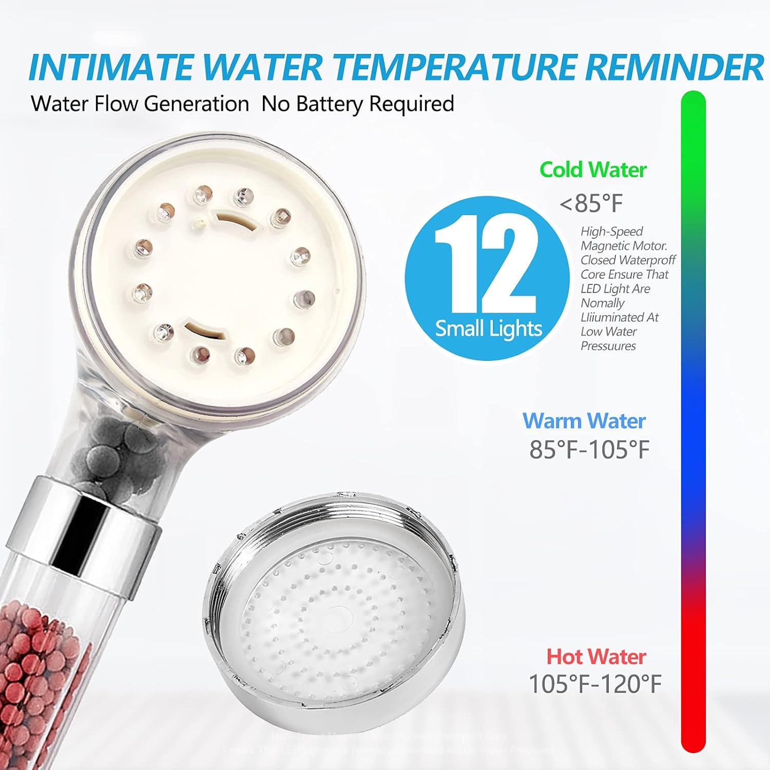 Đầu vòi hoa sen LED cầm tay, đầu vòi hoa sen áp suất cao, bộ đồ tắm thay đổi màu