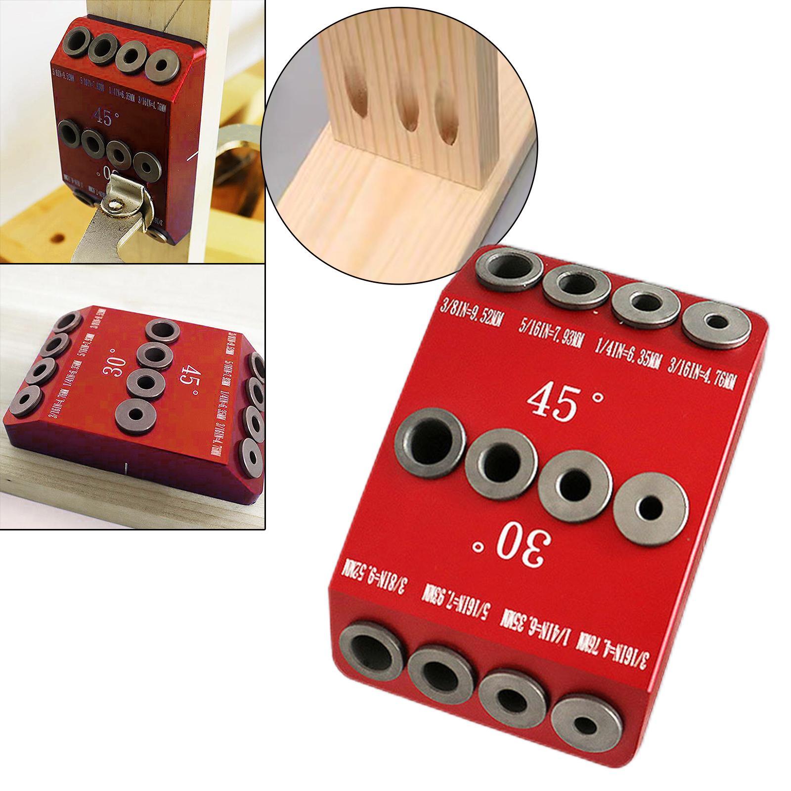 30/45/90 Degree Angle Oblique Pocket Hole Jig British Drill Guide Dowel Jig Kit Wood Drill Locator for Wood Jointing