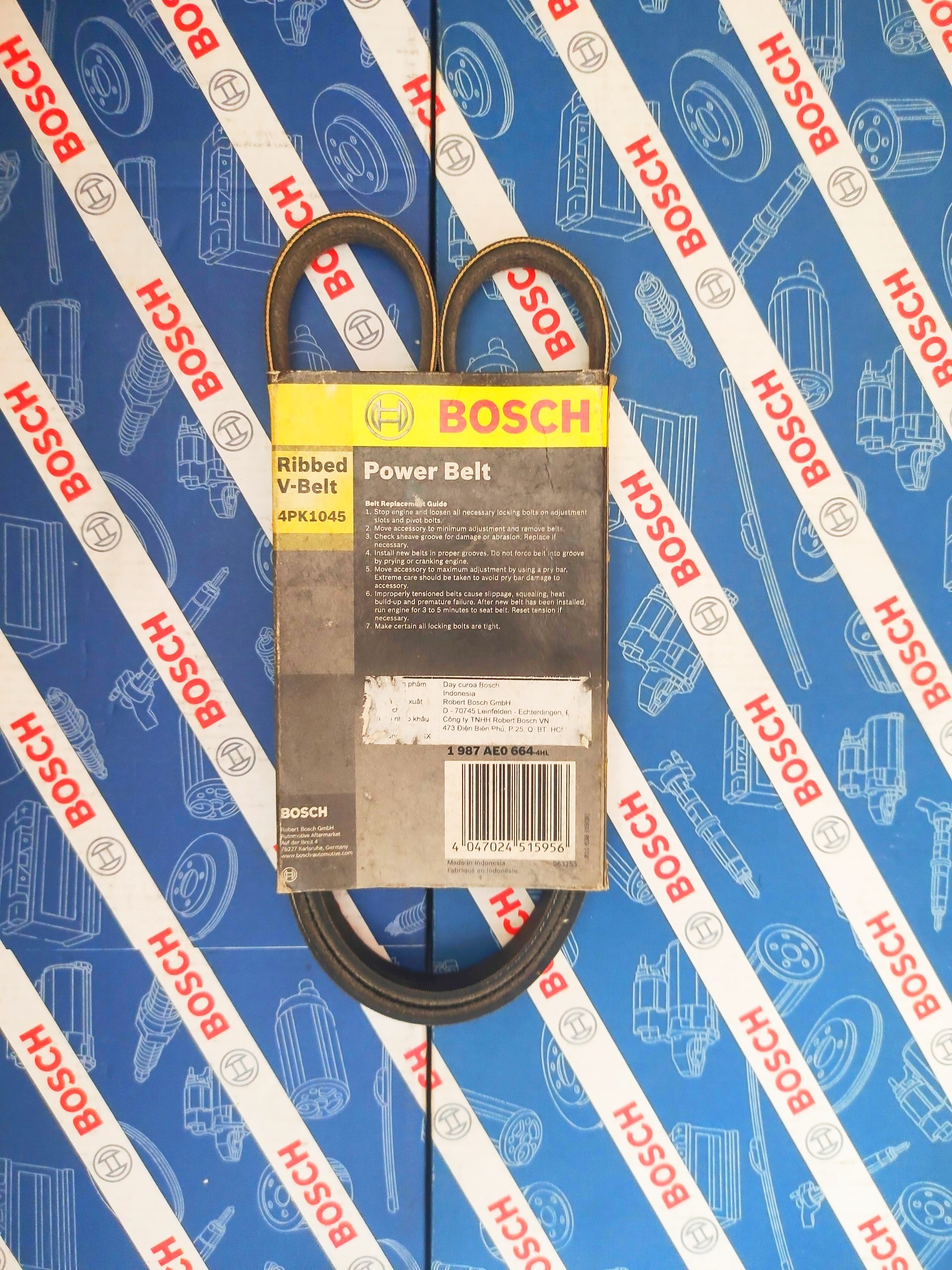 Dây Curoa Điều Hòa Kia Spectra, Suzuki APV 2012, Carry Pro - Bosch 4PK1045