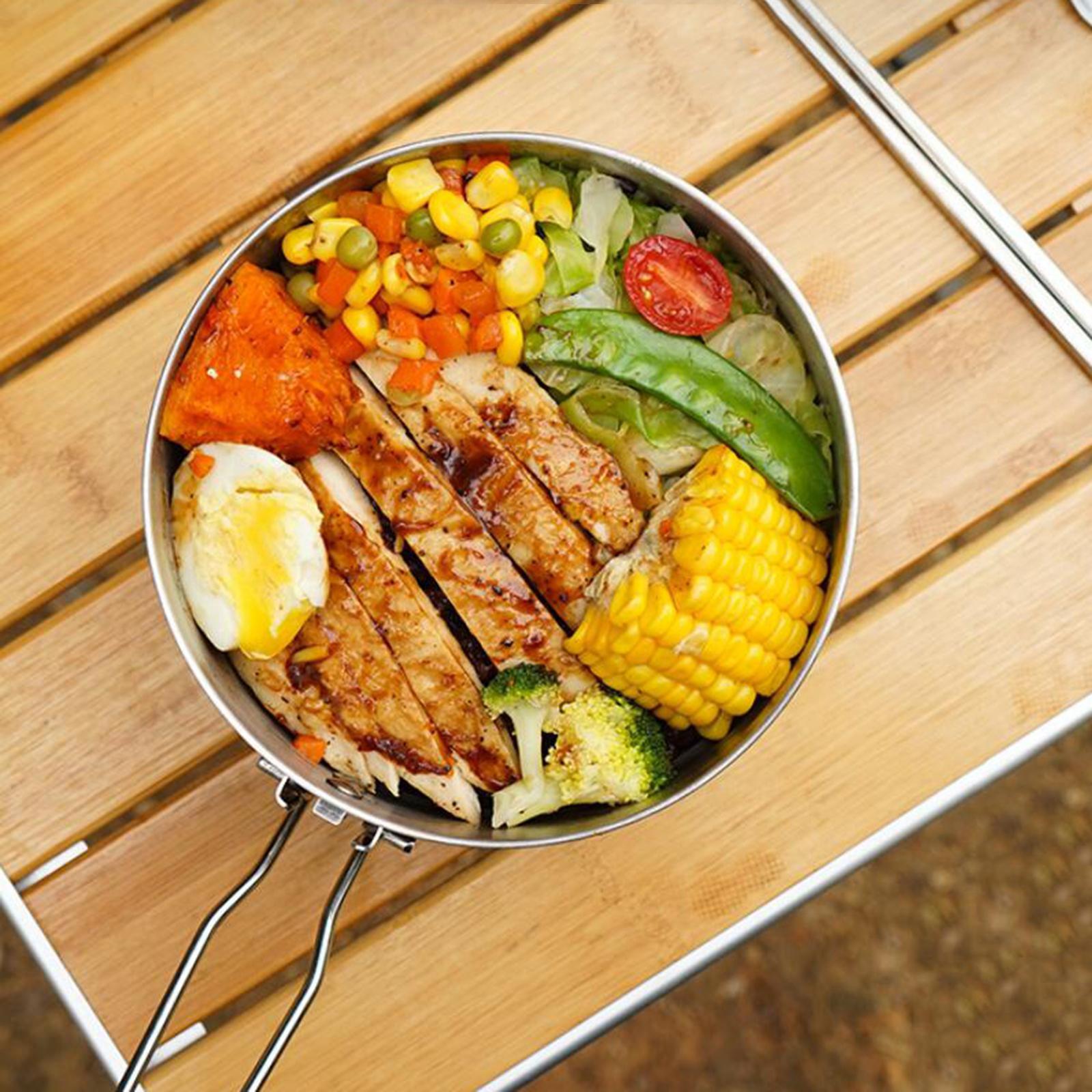 Outdoor Sauce Pan Saucepan Soup Milk Pot Foldable Handle Camping Backpacking