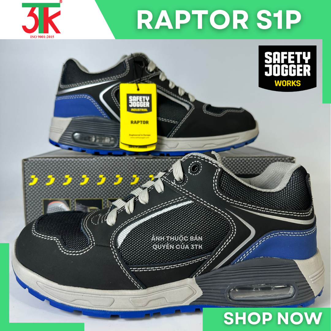 Giày Bảo Hộ Lao Động Safety Jogger RAPTOR S3 Da Cao Cấp chống đinh Chống Trơn Trượt, Chống Va Đập, Chống Tĩnh Điện, siêu nhẹ Sử Dụng trong Công Trình Xây Dựng