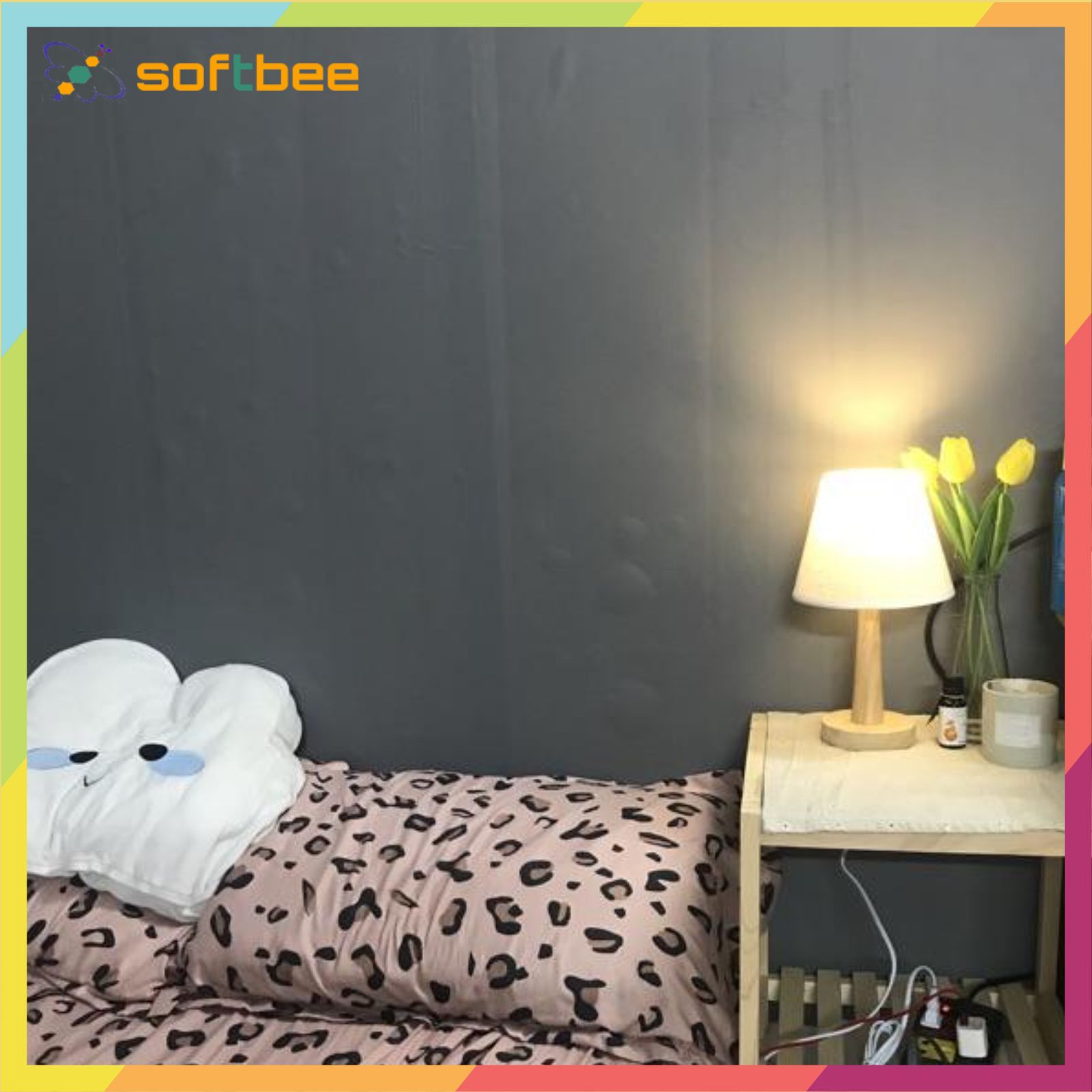 Decal dán tường màu xám đậm, kích thước 0.45m x 10m / cuộn, có sẵn keo mặt sau