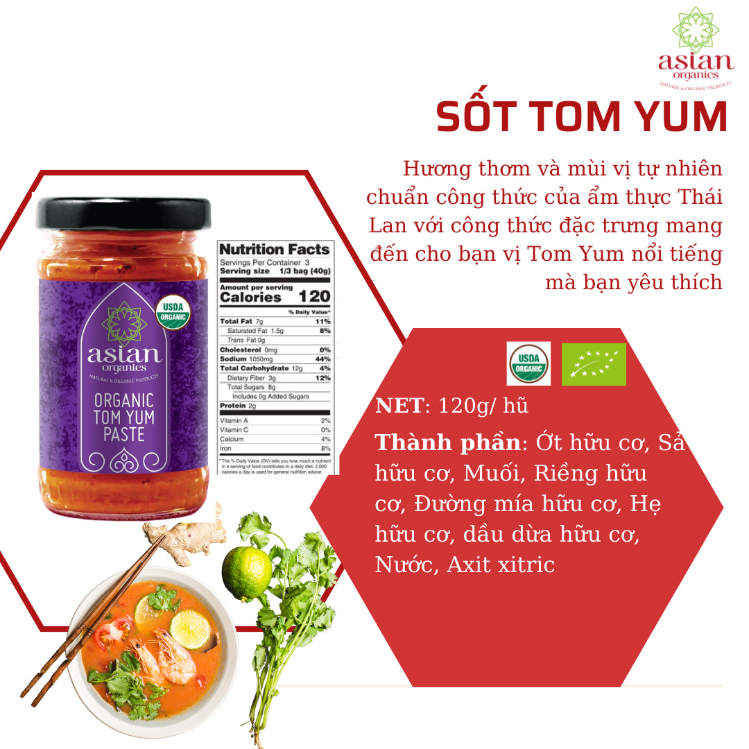 Sốt Tom Yum hữu cơ 120gr- Asian Organics
