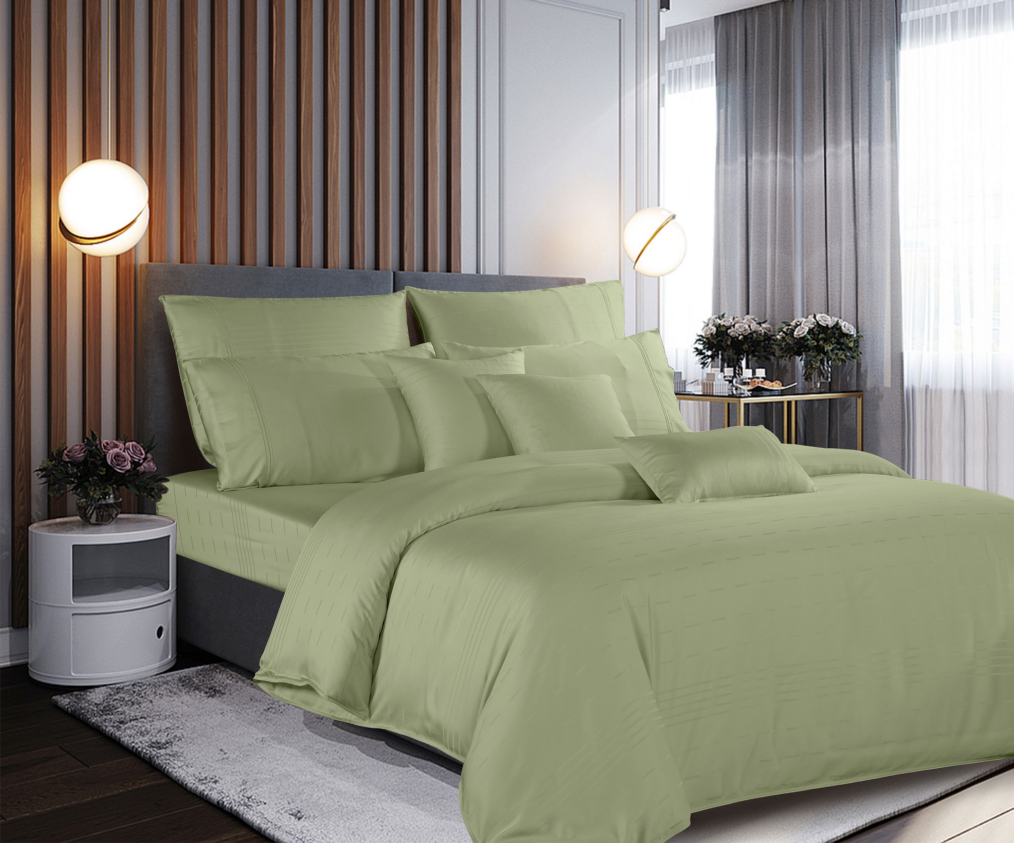 Bộ Ga và Vỏ Gối Akemi Tencel Modal Earnest Dua Belas, gồm 5 món