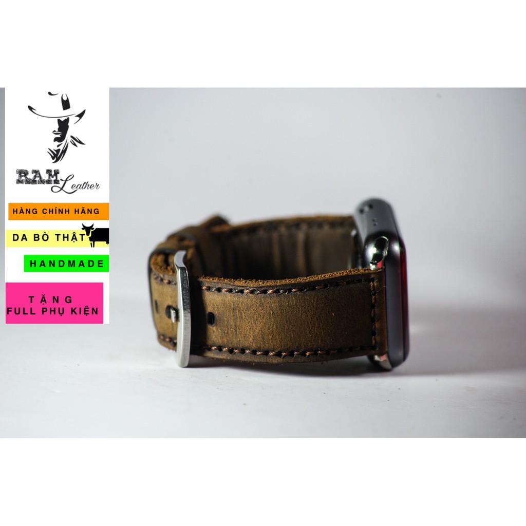 Dây đồng hồ RAM Leather da sáp ngựa (crazy horse) - RAM classic 1950 (tặng đầy đủ khóa ,chốt, cây thay dây)