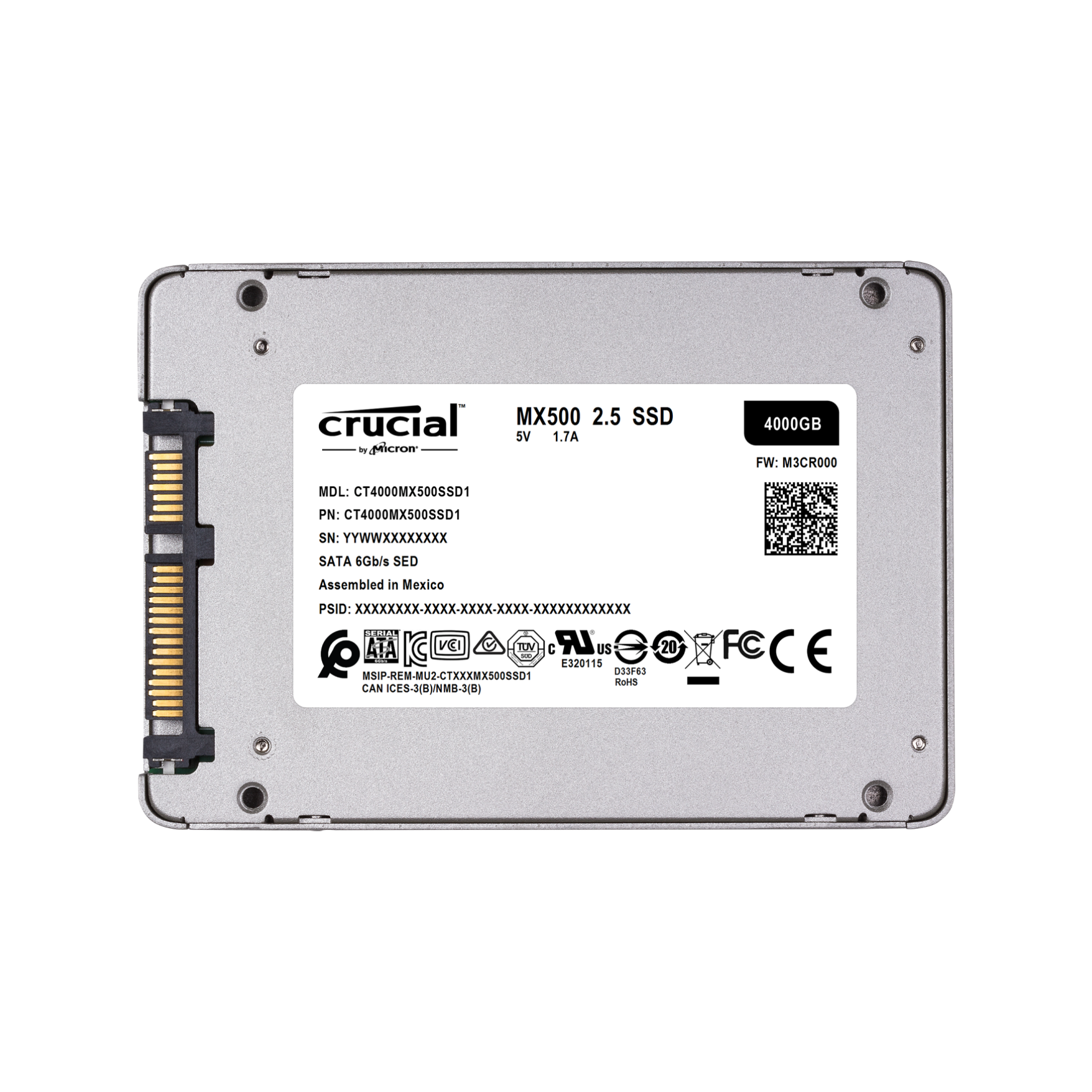 SSD Crucial MX500 3D NAND 2.5-Inch SATA III 4TB CT4000MX500SSD1 - Hàng chính hãng