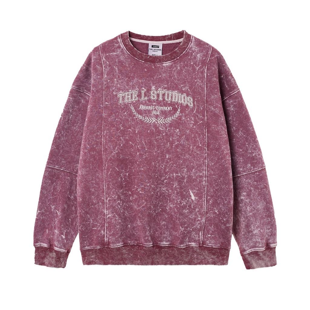 THELSTUDIOS - Áo Sweater Nỉ Wash thêu logo Apparel