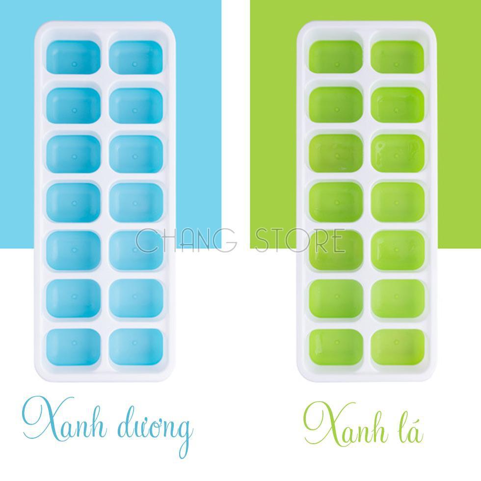 Khay làm đá silicon có nắp tránh bị mùi tủ lạnh siêu tiện dụng