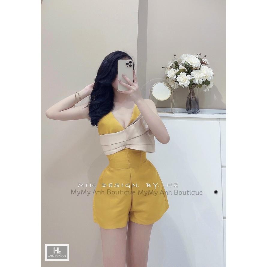 Jumpsuit đùi nữ cổ V phối nơ siêu xinh đa màu sắc thích hợp cho nàng dạo phố, dự tiệc