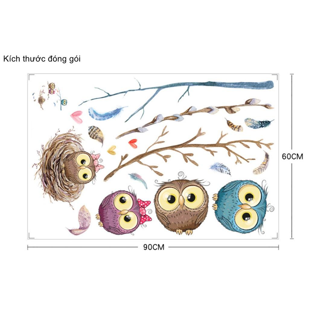 Decal dán tường trang trí - CÚ MÈO ĐÁNG YÊU CHO BÉ