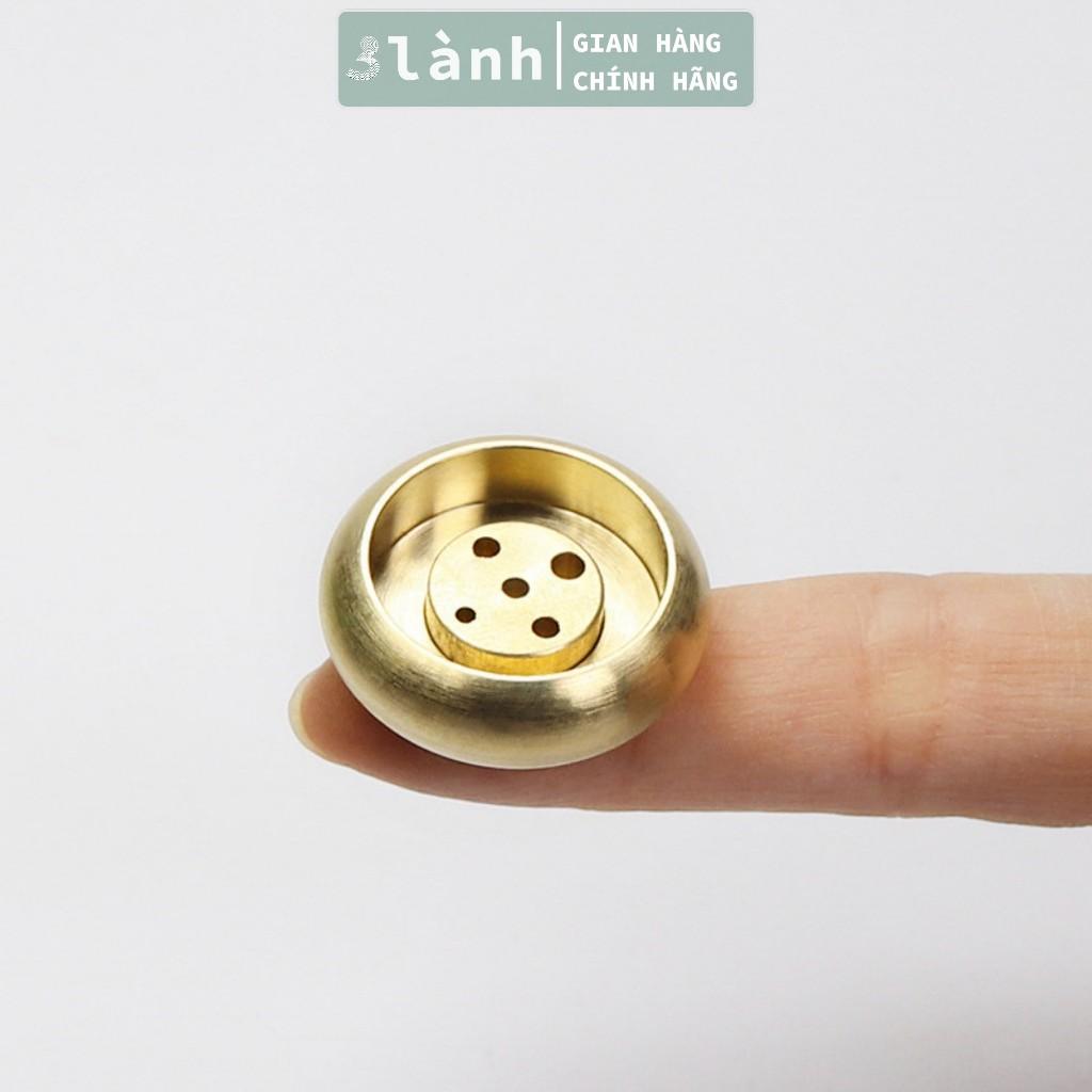 Đế Cắm Nhang Trầm Hương 5-9 Lỗ Bằng Đồng Thau Nguyên Chất Hình Trống Tối Giản Phù Hợp Nhiều Kích Thước Nhang