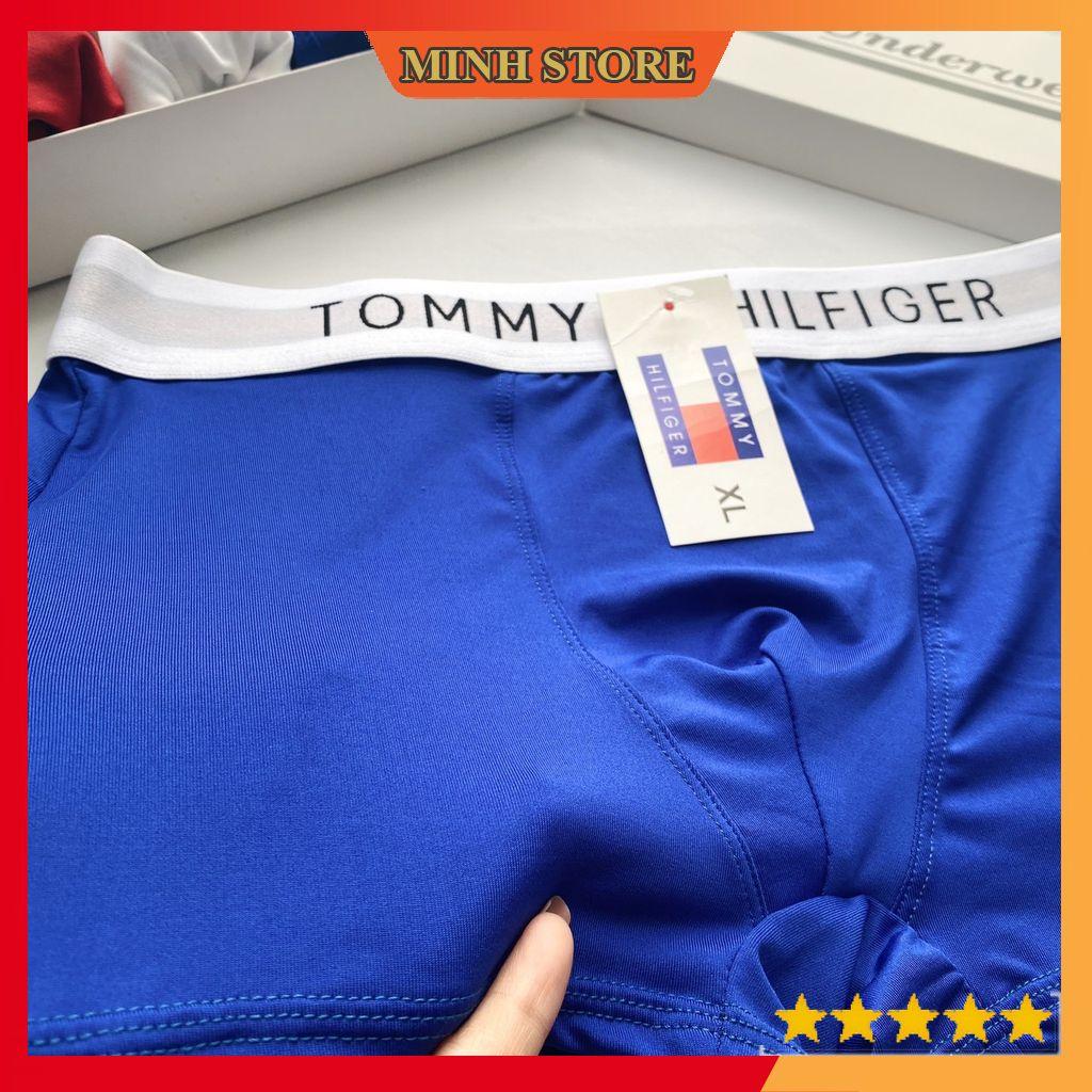 Quần Lót Nam Boxer Thun Lạnh TOM.MY, Quần sịp đùi nam Co dãn 4 chiều sịp Nam cao cấp SD04 (Che tên) - MS66