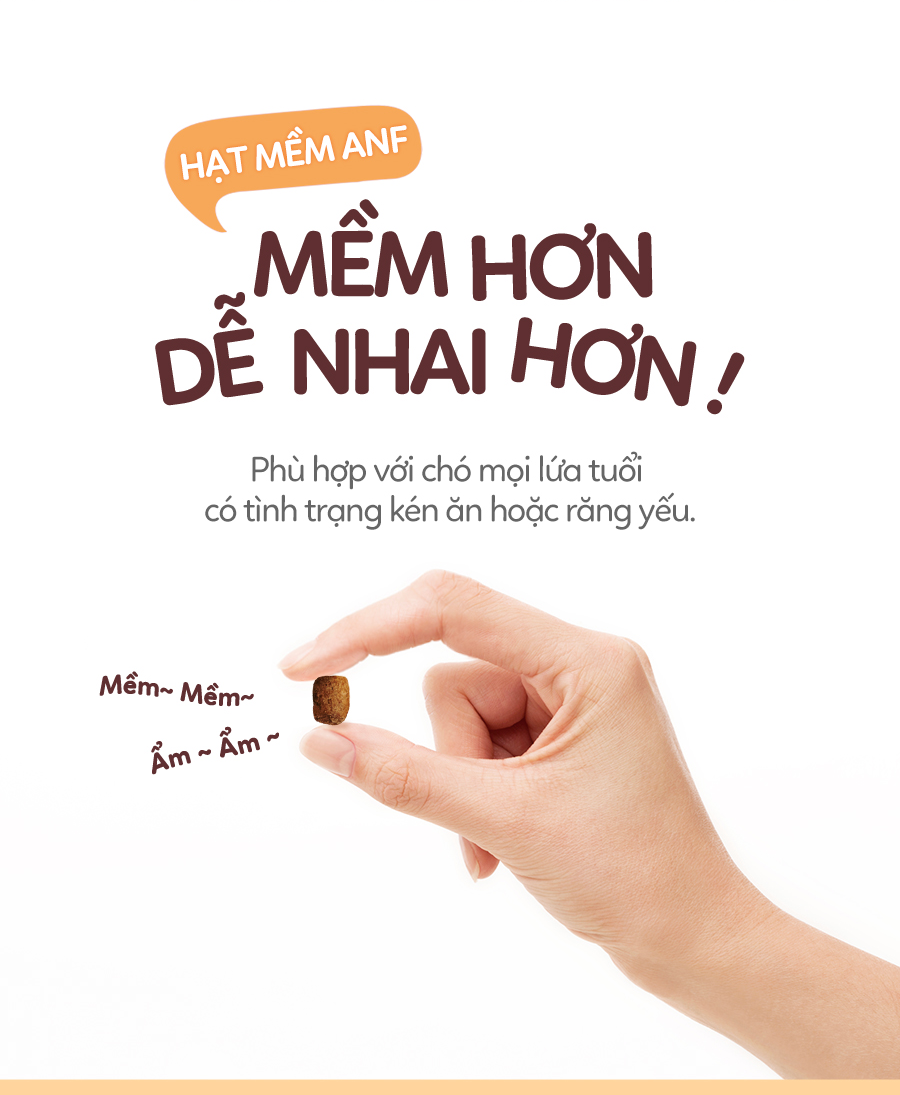 [1.2KG]   - Thức ăn hạt mềm cho chó mọi lứa tuổi ANF SOFT vị GÀ / CÁ HỒI
