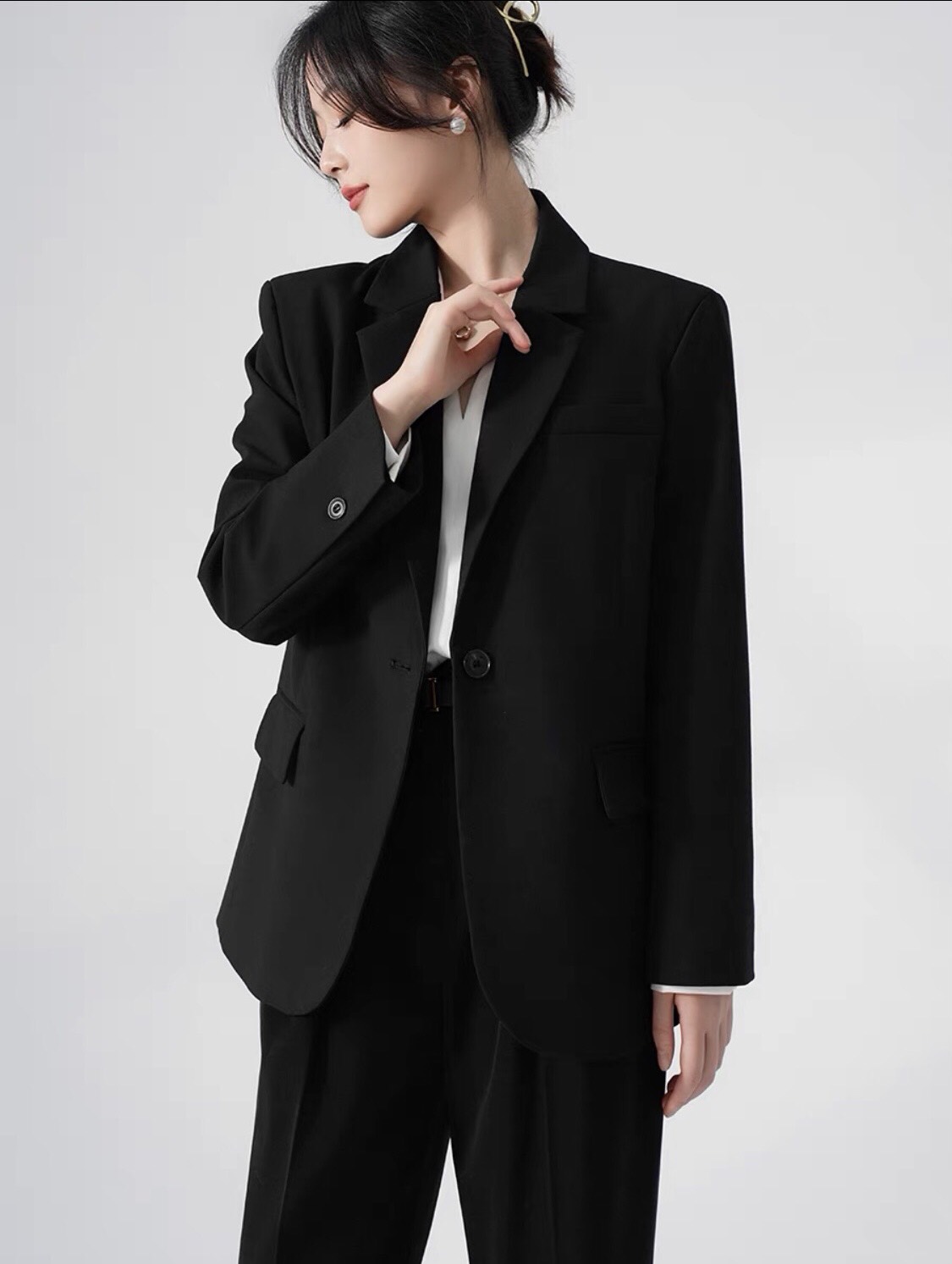 Áo vest công sở nữ chất liệu tuyết mưa cao cấp áo khoác blazer nữ 2 lớp có độn vai 3 màu basic dễ phối đồ mặc đi làm