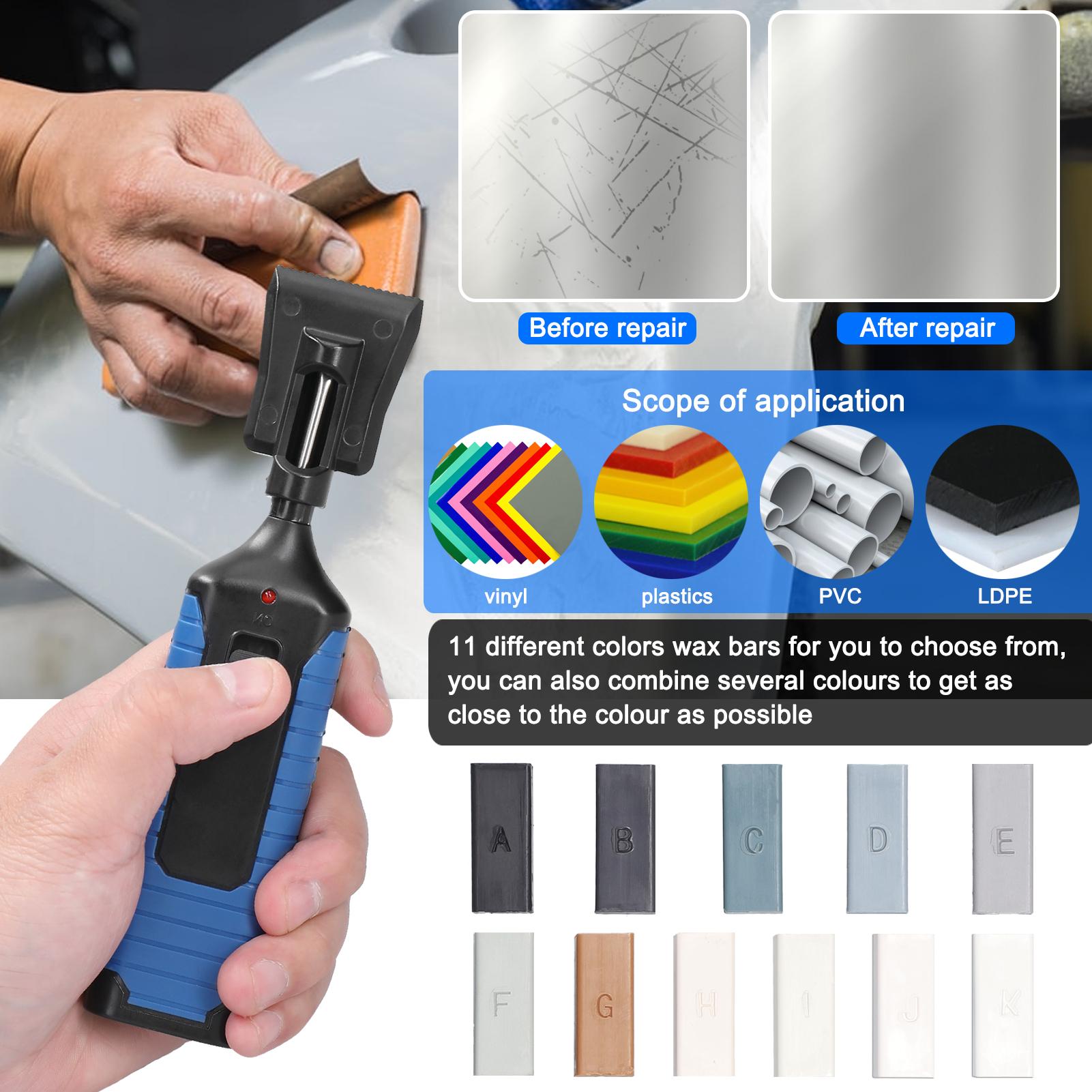 Multifunction Repairing Tool Set DIY Repairing Tool Set Vinyl PVC Plastics Scratch Repairing Crack Fill Surface Repairing Tool Set Household Convenient Labor Saving Home Tools with 11 Wax Bars