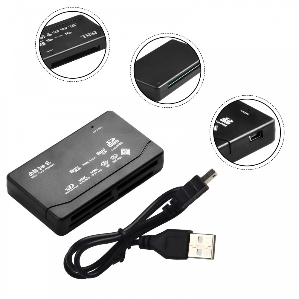 Đầu Đọc Thẻ Nhớ đa năng 6 trong 1 - Multi Card Reader All In One 6 in 1 dùng cho máy ảnh, máy quay, máy tính để đọc và sao chép dữ liệu