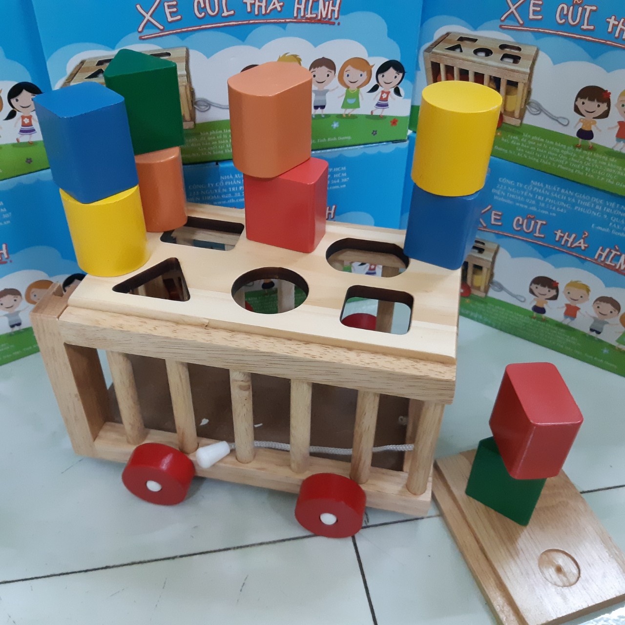 Đồ Chơi Gỗ Xe Cũi Thả Hình