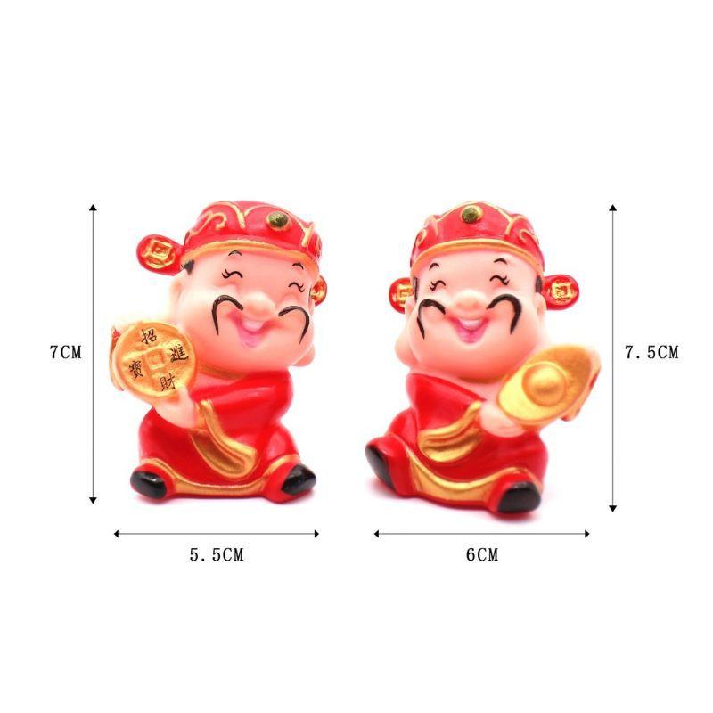 Phụ kiện thần tài trang trí tiểu cảnh, chậu cây, làm đồ thủ công, trang trí bánh gato