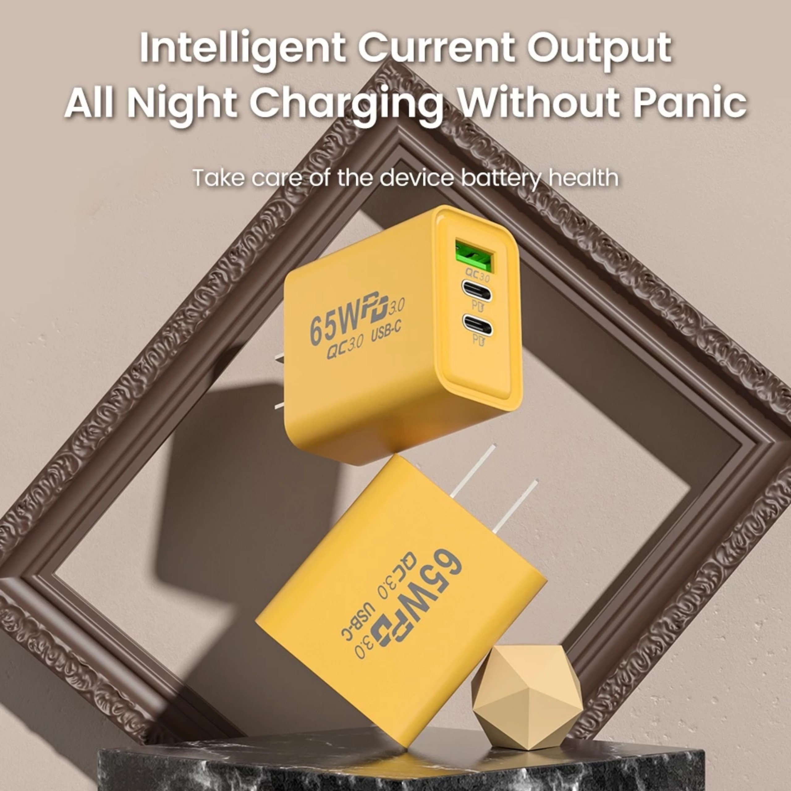 Củ sạc nhanh Elough PD65W cho điện thoại, máy tính bảng gồm 1 cổng USB-A 3.0 và 1 cổng Type-C, hàng nhập khẩu