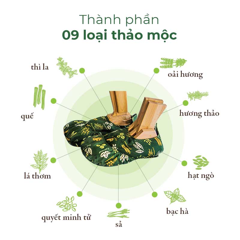 Túi Chườm Chân Thảo Dược - ATZ Healthy Life - Nóng Lạnh Đa Năng - Màu Nâu Xám - Giảm Đau Nhức Mỏi, Tăng Cường Tuần Hoàn Máu