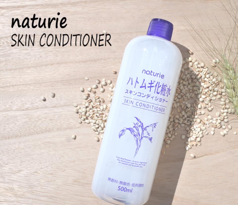 Nước Hoa Hồng Dưỡng Ẩm Hạt Ý Dĩ Naturie Hatomugi Lotion 500ml(Tặng gói bông tẩy trang Lameila)