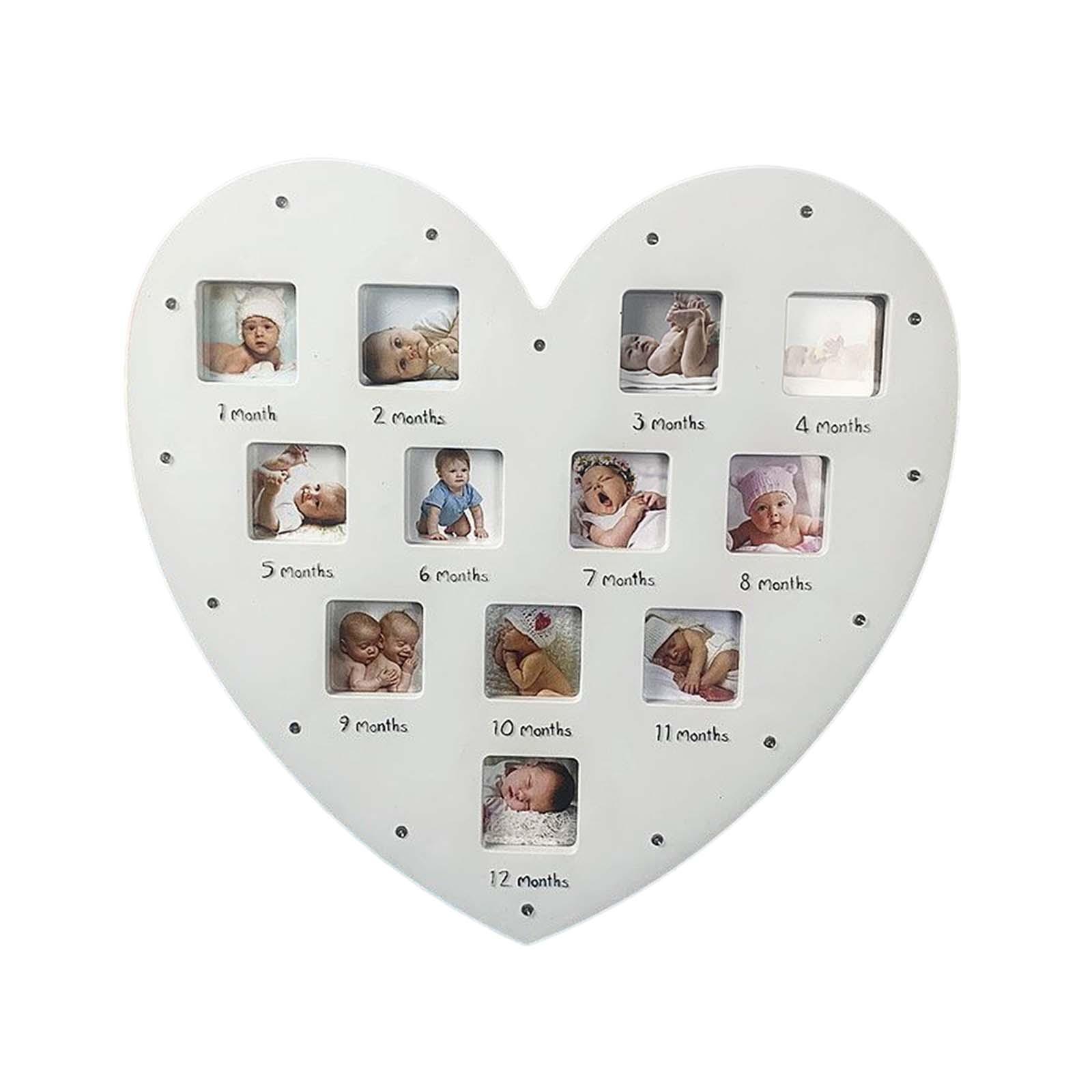 Heart Shape Baby First Year Frame for Party Decorations Birthday Newborn