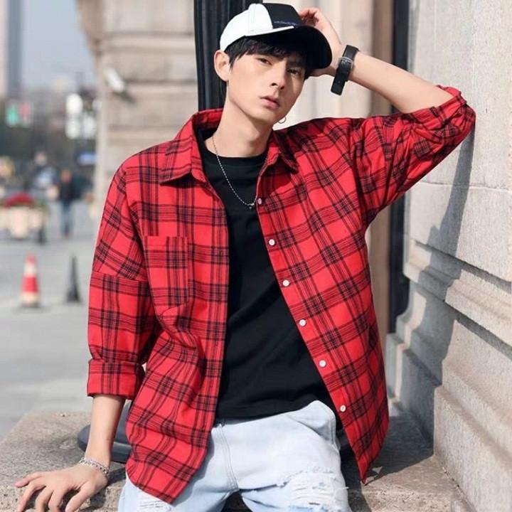 Áo Sơ Mi Caro Unisex Không Nón Siêu Phẩm Thời Trang Viêt