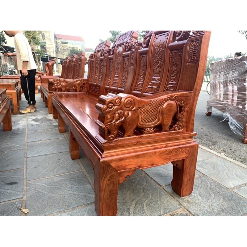 Bộ Bàn Ghế Âu Á Trương Voi Tay Voi Đặc Gỗ Hương