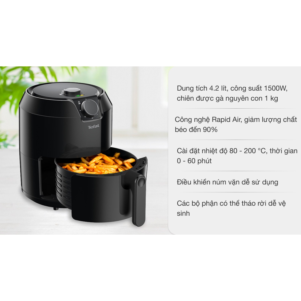 Nồi chiên không dầu cơ Tefal EY201815 giỏ chiên 4.2L/1.2kg - Hàng chính hãng