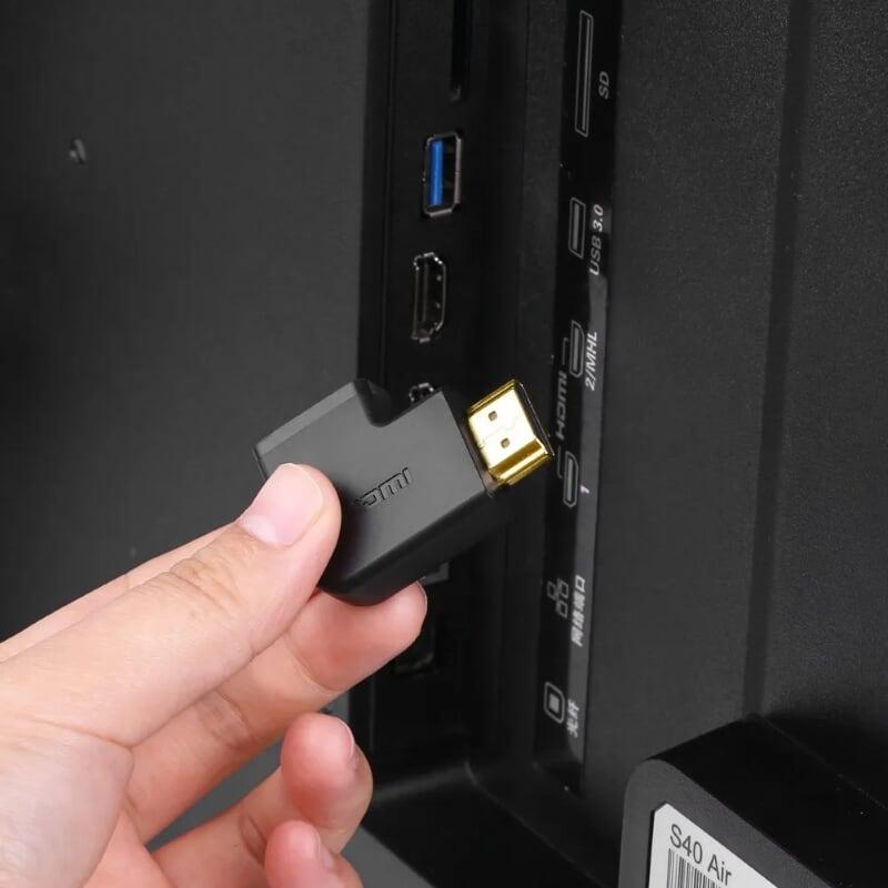 Ugreen UG20112HD112TK Màu Đen Đầu nối dài HDMI gập sang phải 90 độ - HÀNG CHÍNH HÃNG