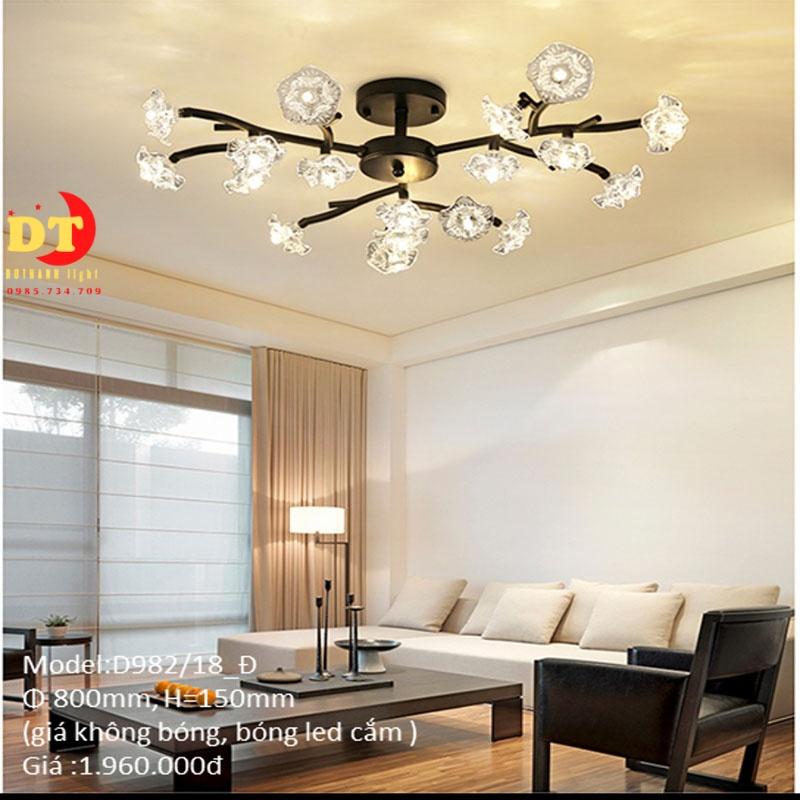 Đèn chùm phòng khách phong cách hiện đại, treo được cả bàn ăn HTLQ