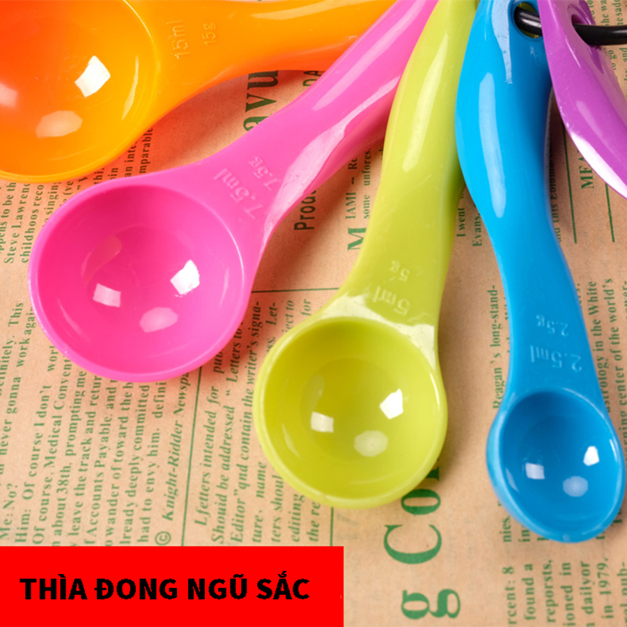 Thìa đong định lượng nhiều màu sắc nhựa cao cấp, dụng cụ pha chế chuyên nghiệp