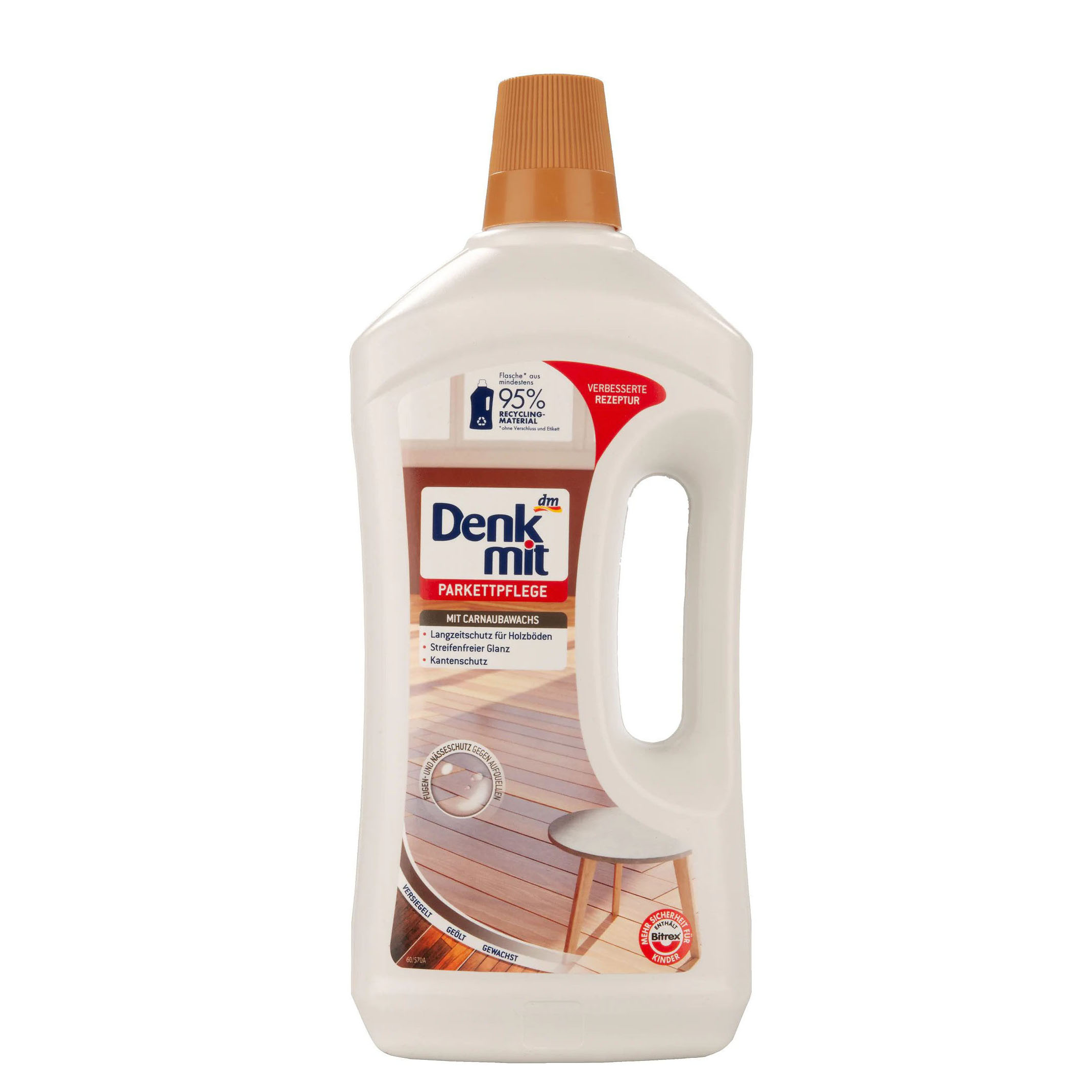 Nước lau sàn gỗ Denkmit Đức 1 lít sạch bóng, Đuổi côn trùng, Bảo vệ sàn gỗ bền đẹp