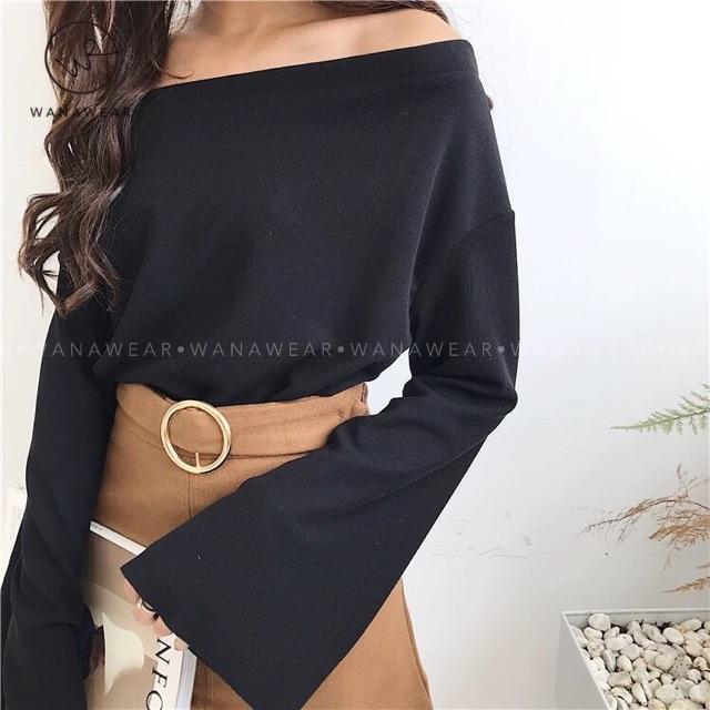 Áo trễ vai tay rộng sang chảnh