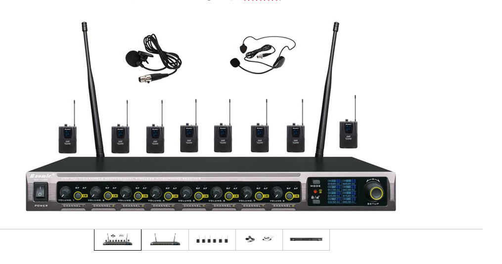 BM708K bộ 8 Microphone cài áo và 8 headset Bao Mic - HÀNG CHÍNH HÃNG