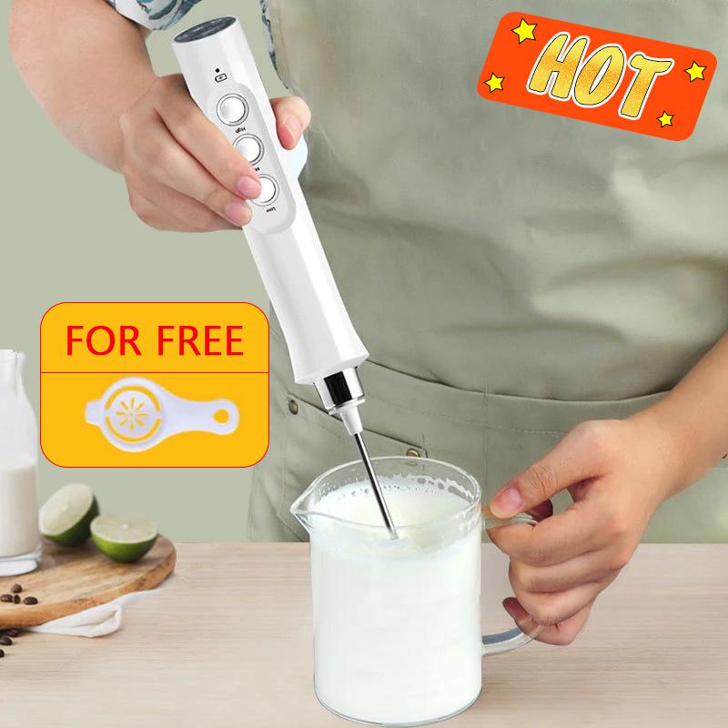 Di Động 3 Trong 1 Sạc Điện Bọt Sữa Máy Tạo Bọt Cầm Tay Foamer Tốc Độ Cao Uống Trộn Cà Phê Không Gỉ Cây Đũa Phép
