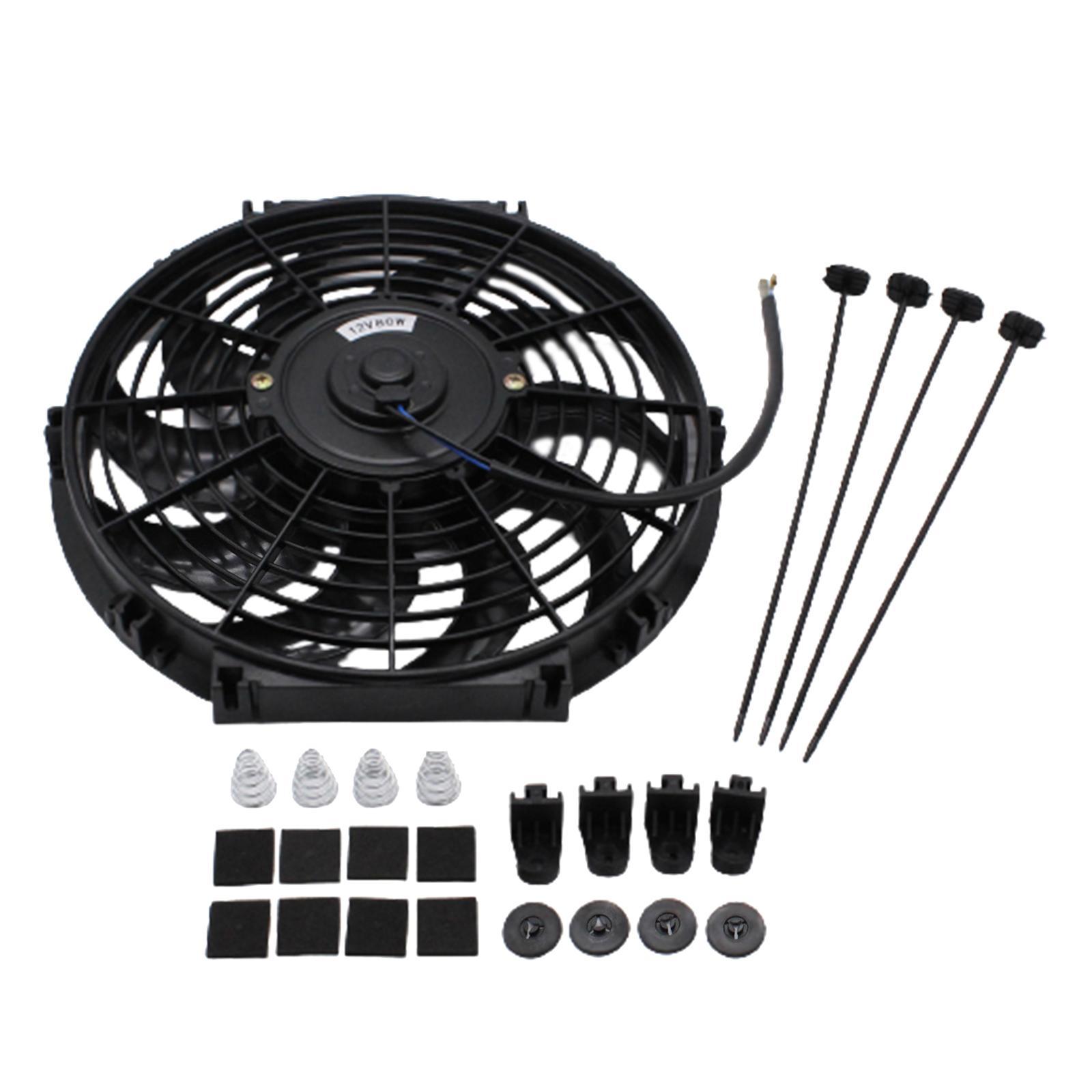 Electric Cooling Fan 12inch Push Performance 12V 80W Easy Installation Mount for Pickup Truck