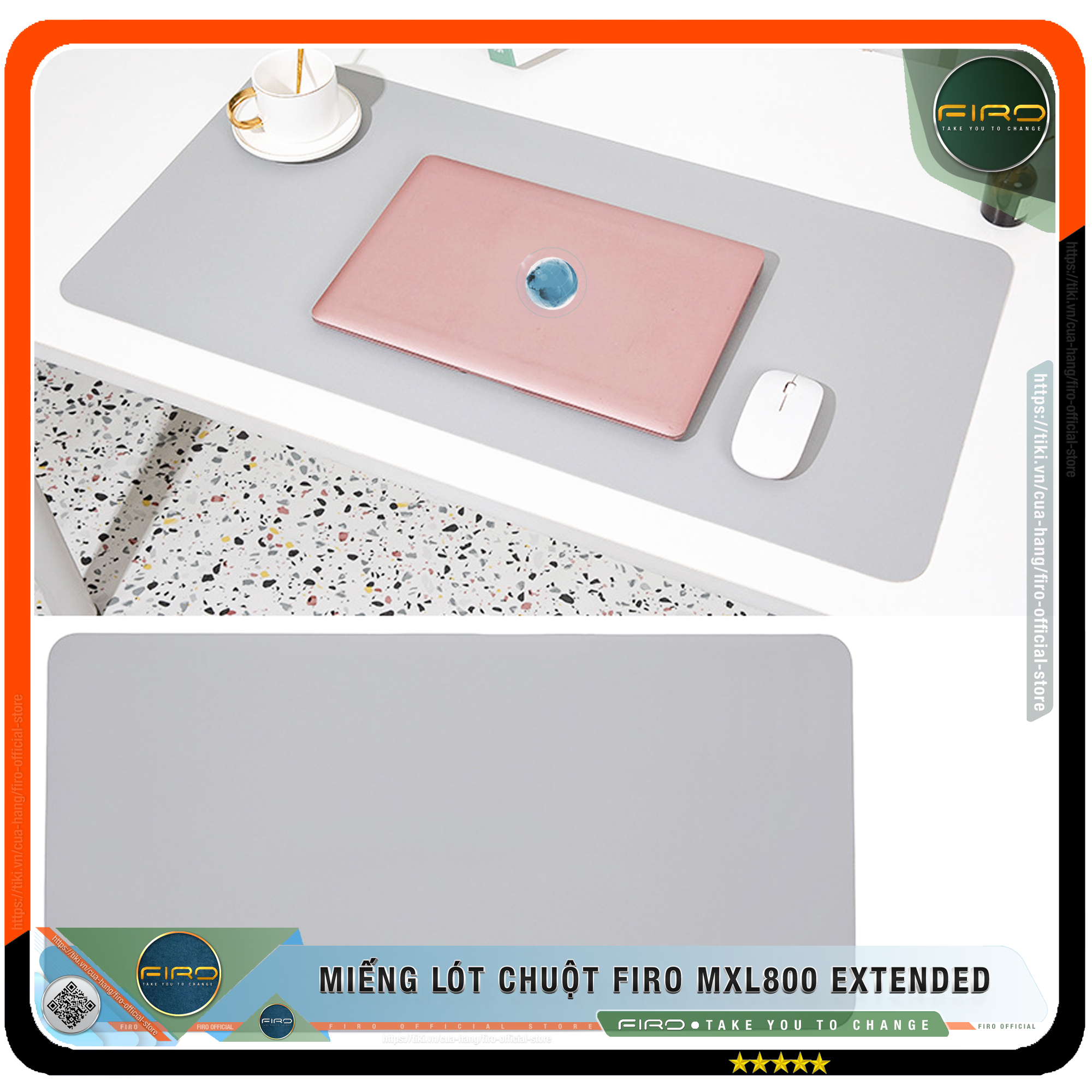 Lót Chuột FIRO - Pad Chuột FIRO - Miếng Lót Chuột Cỡ Lớn MXL800 EXTENDED 80cmx40cm - Chất Liệu Da PU Cao Cấp - Tấm Lót Chuột Và Bàn Phím Chơi Game - Tấm Trải Bàn Làm Việc - Thiết Kế 2 Mặt Tiện Lợi - Hàng Chính Hãng FIRO