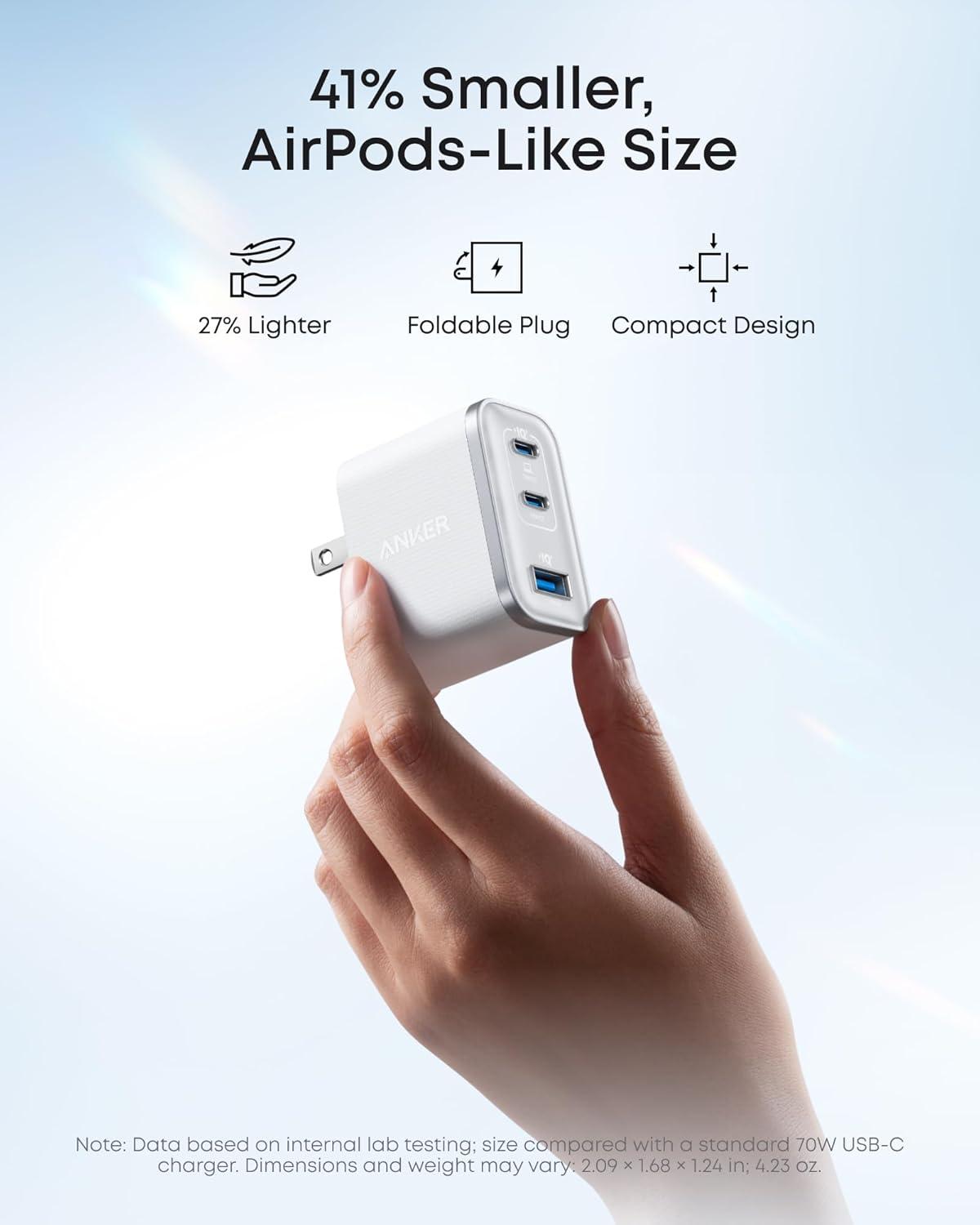 Củ sạc Anker Nano 2C1A 70W Đen A121A - Hàng Chính Hãng