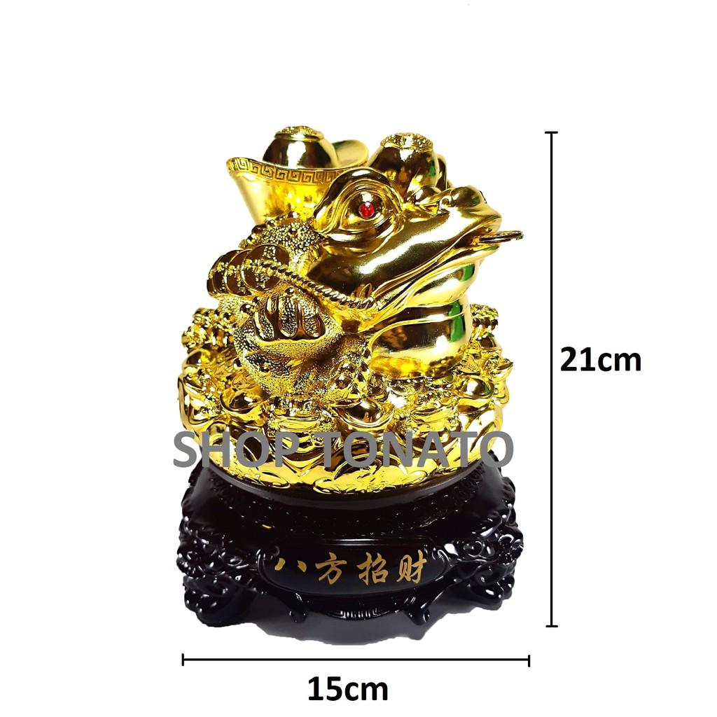 CÓC THIỀM THỪ NGỒI TRÊN BAO VÀNG 3587 CAO 21CM