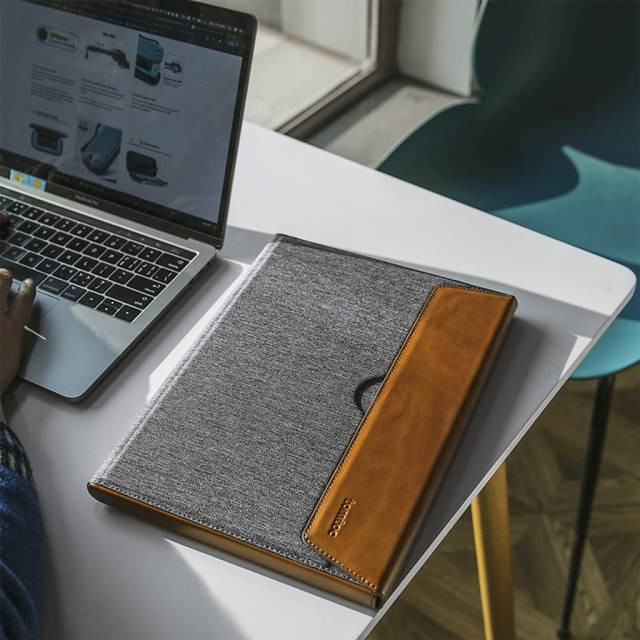 Túi Tomtoc Premium Leather For Macbook Pro 15″ - Gray chính hãng