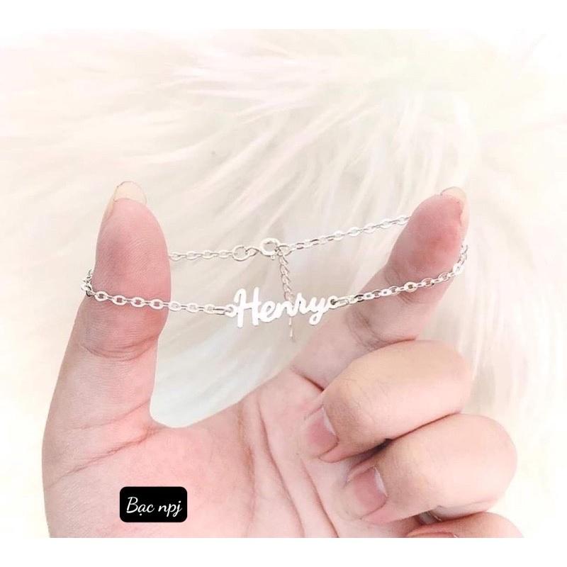Lắc tay bạc nữ ,Vòng tay khắc tên THEO YÊU CẦU mang phong cách , cá tính riêng, Bạc Ta - Bạc Npj