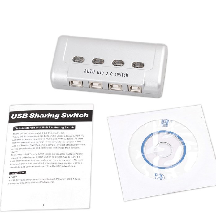 Bộ chia sẻ máy in tự động MT-SW241 1 ra 4 cổng USB Chính Hãng