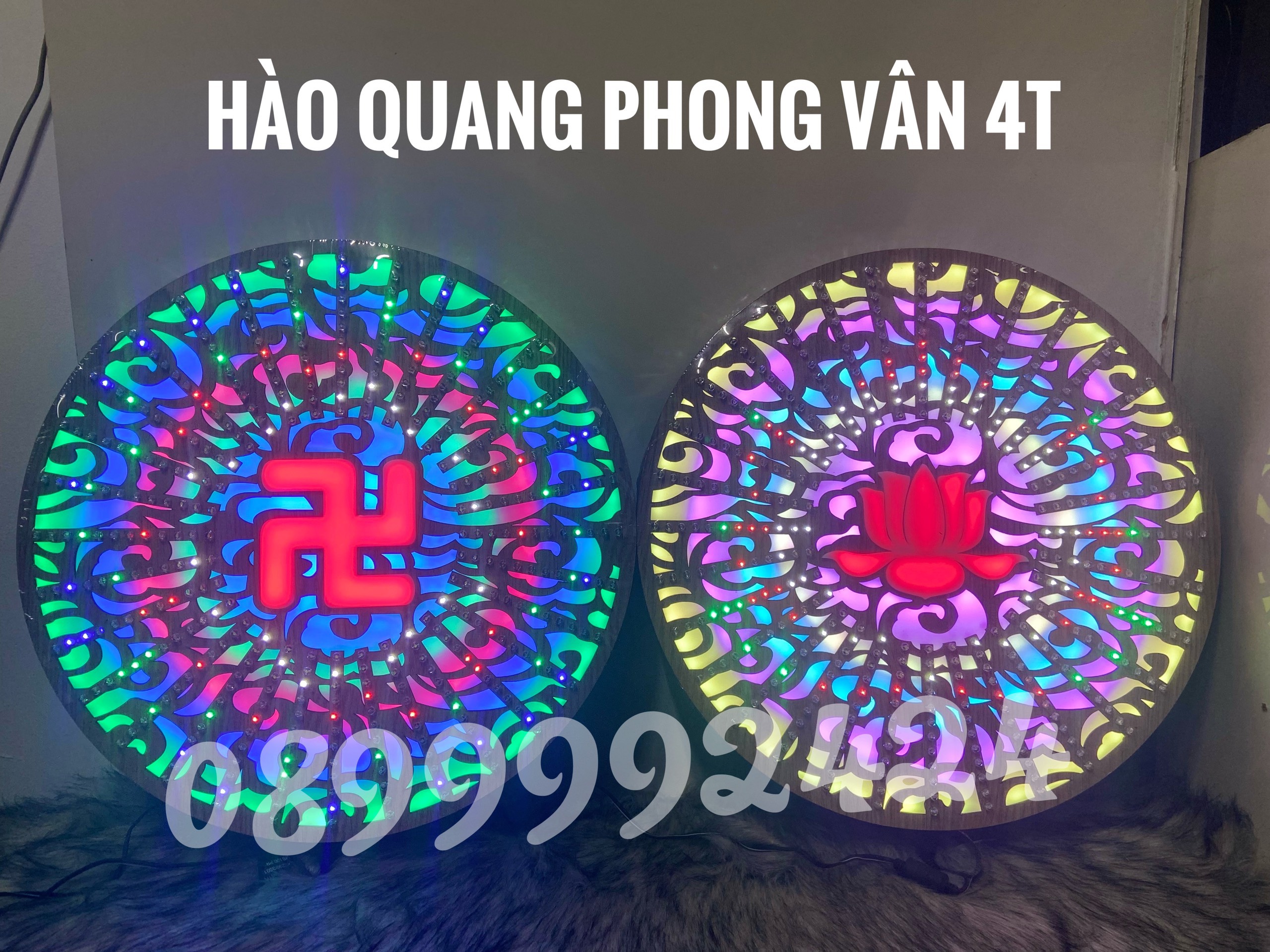 ĐÈN THỜ HÀO QUANG LED PHONG VÂN 40 CM