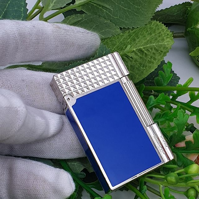 Vỏ Hột Quẹt Bật Lửa Upon D168X Họa Tiết Nền Xanh Ô Vuông Kim Cương Độc Đáo - Dùng Ga Đá Cao Cấp